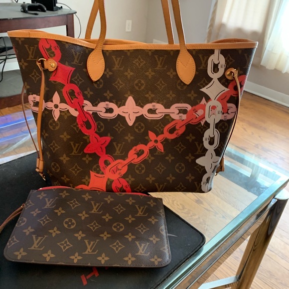 Authentic Louis Vuitton Bay Chain Neverfull MM - Picture 1 of 8